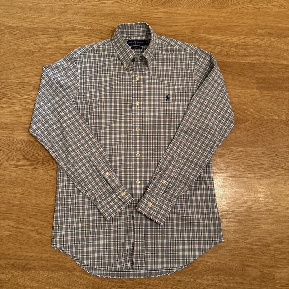 Ralph Lauren Classic Fit Performance Shirt Men's Small Multicolor Plaid Stretch